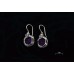Sterling Silver Earrings Pomegranate Style with Purple Druzy Stones Made in Israel